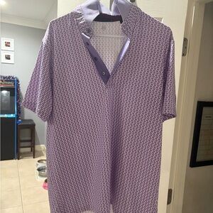 Greyson Purple Geometric Men's Polo